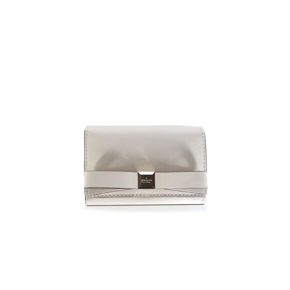 Kate Spade Bow Card Wallet & Key Fob Darla Montford Park Smooth Mini Wallet Bone - Picture 1 of 8